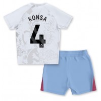 Aston Villa Ezri Konsa #4 Vonkajší Detský futbalový dres 2023-24 Krátky Rukáv (+ trenírky)